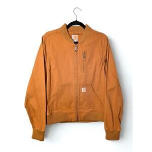 Carhartt Jacket Men’s Medium Brown Duck Canvas Workwear Zip Bomber